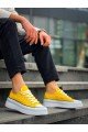 KB-CX3 Erkek Günlük Bağcıklı Keten Kısa Spor Sneaker Ayakkabı KBT - Sarı
