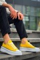 KB-CX3 Erkek Günlük Bağcıklı Keten Kısa Spor Sneaker Ayakkabı KBT - Sarı – Kuback Erkek Ayakkabı
