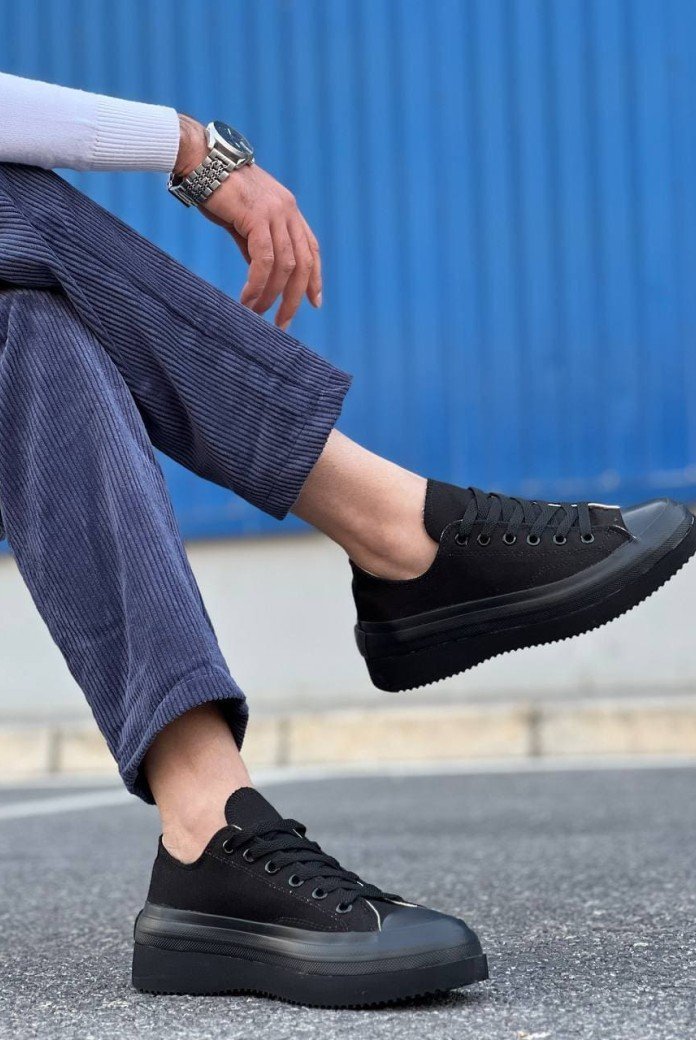 KB-CX3 Erkek Günlük Bağcıklı Keten Kısa Spor Sneaker Ayakkabı KST - Siyah KB-CX3 Erkek Günlük Bağcıklı Keten Kısa Spor Sneaker Ayakkabı KST - Siyah