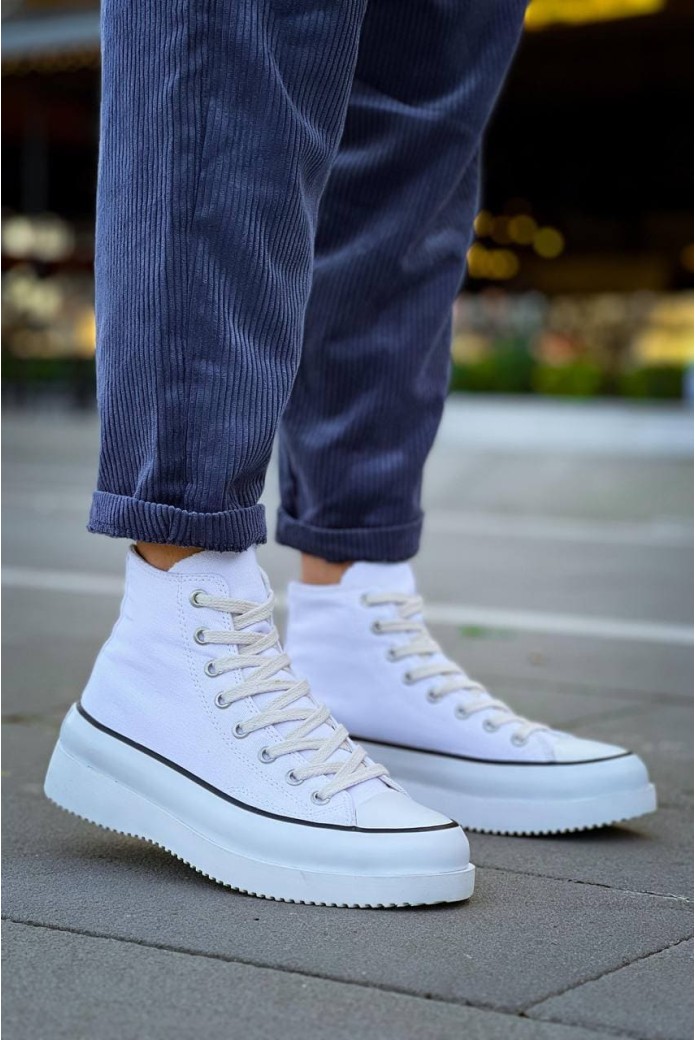 KB-CX3 Erkek Günlük Bağcıklı Keten Uzun Spor Sneaker Ayakkabı KBT - Beyaz KB-CX3 Erkek Günlük Bağcıklı Keten Uzun Spor Sneaker Ayakkabı KBT - Beyaz