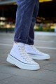 KB-CX3 Erkek Günlük Bağcıklı Keten Uzun Spor Sneaker Ayakkabı KBT - Beyaz – Kuback Erkek Ayakkabı