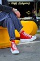 KB-CX3 Erkek Günlük Bağcıklı Keten Uzun Spor Sneaker Ayakkabı KBT - Kırmızı – Kuback Erkek Ayakkabı