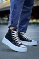 KB-CX3 Erkek Günlük Bağcıklı Keten Uzun Spor Sneaker Ayakkabı KBT - Siyah – Kuback Erkek Ayakkabı