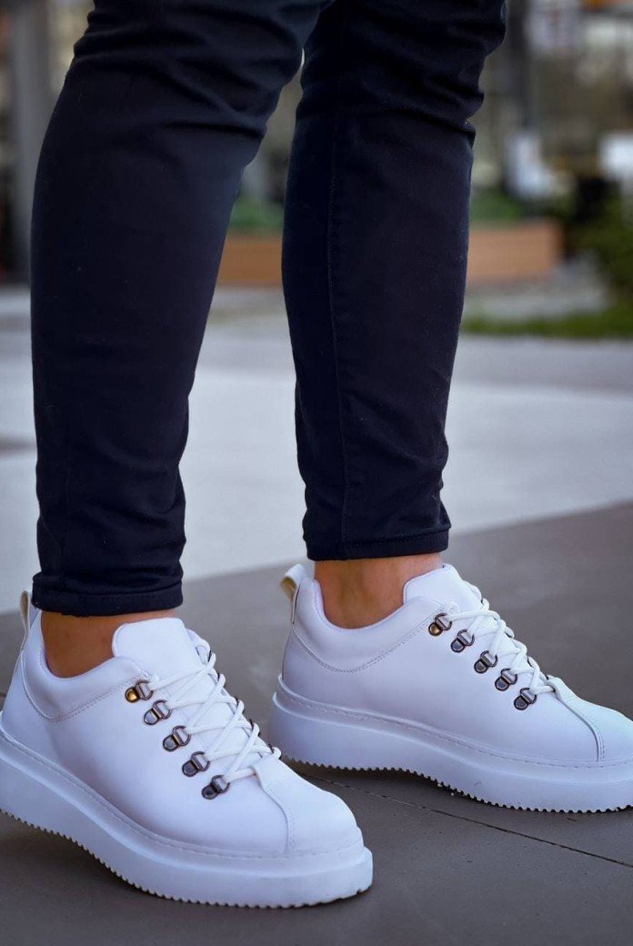 KB-X4 Erkek Günlük Bağcıklı Cilt Spor Sneaker Ayakkabı CBT - Beyaz KB-X4 Erkek Günlük Bağcıklı Cilt Spor Sneaker Ayakkabı CBT - Beyaz