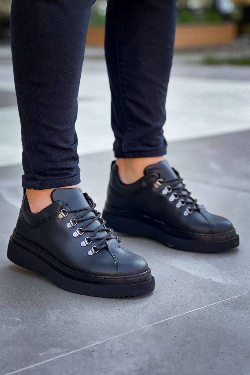 KB-X4 Erkek Günlük Bağcıklı Cilt Spor Sneaker Ayakkabı CST - Siyah Erkek Ayakkabı KB-X4 Erkek Günlük Bağcıklı Cilt Spor Sneaker Ayakkabı CST - Siyah – Kuback Erkek Ayakkabı
