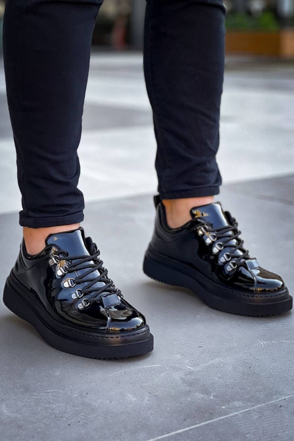 KB-X4 Erkek Günlük Bağcıklı Rugan Spor Sneaker Ayakkabı RST - Siyah Erkek Ayakkabı KB-X4 Erkek Günlük Bağcıklı Rugan Spor Sneaker Ayakkabı RST - Siyah – Kuback Erkek Ayakkabı