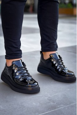 KB-X4 Erkek Günlük Bağcıklı Rugan Spor Sneaker Ayakkabı RST - Siyah KB-X4 Erkek Günlük Bağcıklı Rugan Spor Sneaker Ayakkabı RST - Siyah