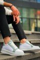 KB-X46 Erkek Günlük Bağcıklı Paraşüt Kumaş Cilt Spor Sneaker Ayakkabı PKCBT - Beyaz/Yeşil – Kuback Erkek Ayakkabı