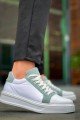KB-X46 Erkek Günlük Bağcıklı Paraşüt Kumaş Cilt Spor Sneaker Ayakkabı PKCBT - Beyaz/Yeşil – Kuback Erkek Ayakkabı