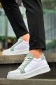 KB-X46 Erkek Günlük Bağcıklı Paraşüt Kumaş Cilt Spor Sneaker Ayakkabı PKCBT - Beyaz/Yeşil – Kuback Erkek Ayakkabı