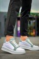 KB-X46 Erkek Günlük Bağcıklı Paraşüt Kumaş Cilt Spor Sneaker Ayakkabı PKCBT - Beyaz/Yeşil – Kuback Erkek Ayakkabı