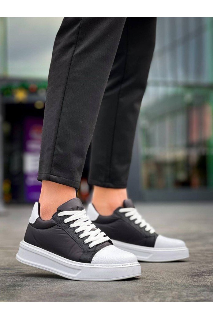 KB-X46 Erkek Günlük Bağcıklı Paraşüt Kumaş Cilt Spor Sneaker Ayakkabı PKCBT - Siyah/Beyaz KB-X46 Erkek Günlük Bağcıklı Paraşüt Kumaş Cilt Spor Sneaker Ayakkabı PKCBT - Siyah/Beyaz