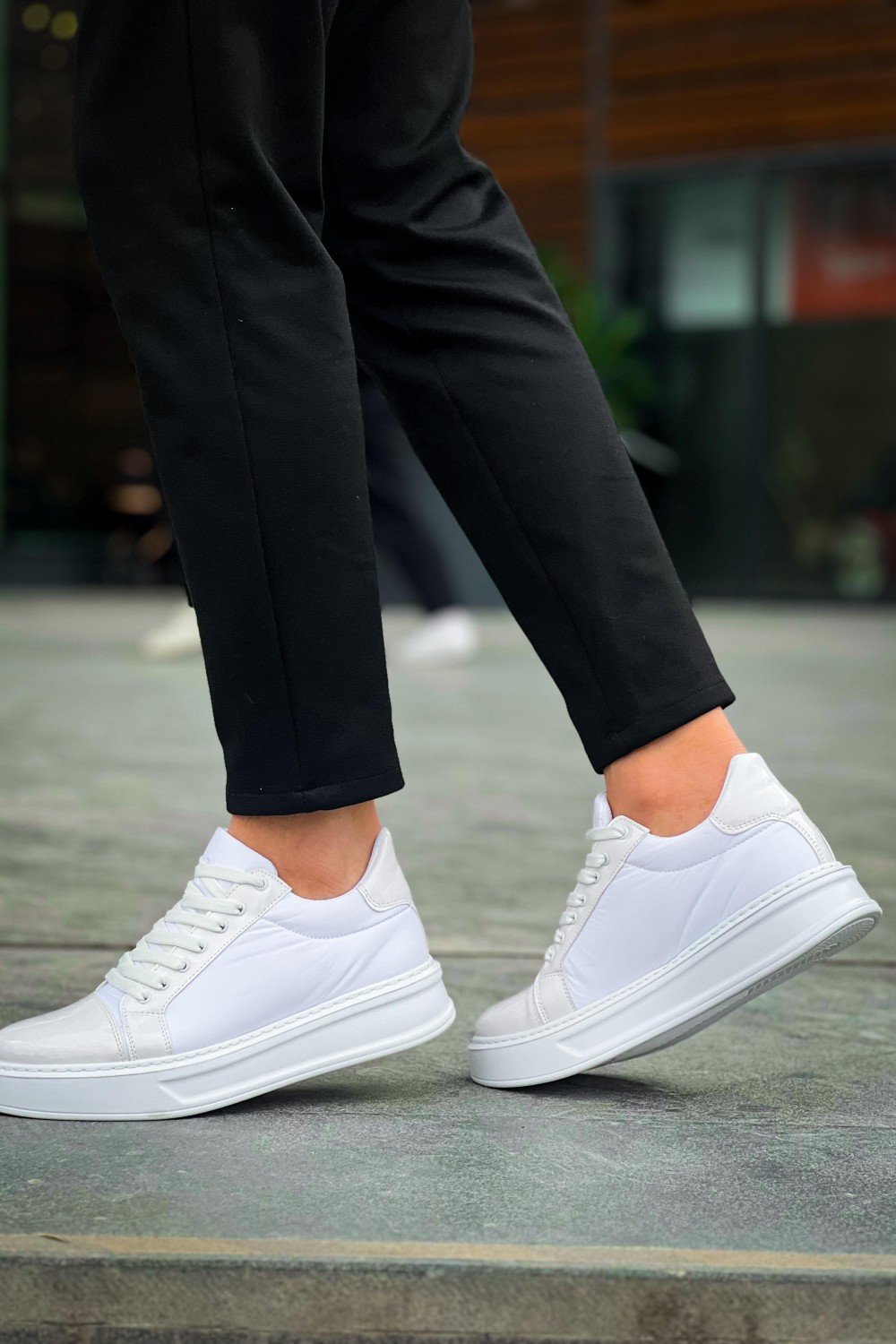KB-X46 Erkek Günlük Bağcıklı Paraşüt Kumaş Rugan Spor Sneaker Ayakkabı PKRBT - Beyaz Erkek Ayakkabı KB-X46 Erkek Günlük Bağcıklı Paraşüt Kumaş Rugan Spor Sneaker Ayakkabı PKRBT - Beyaz – Kuback Erkek Ayakkabı