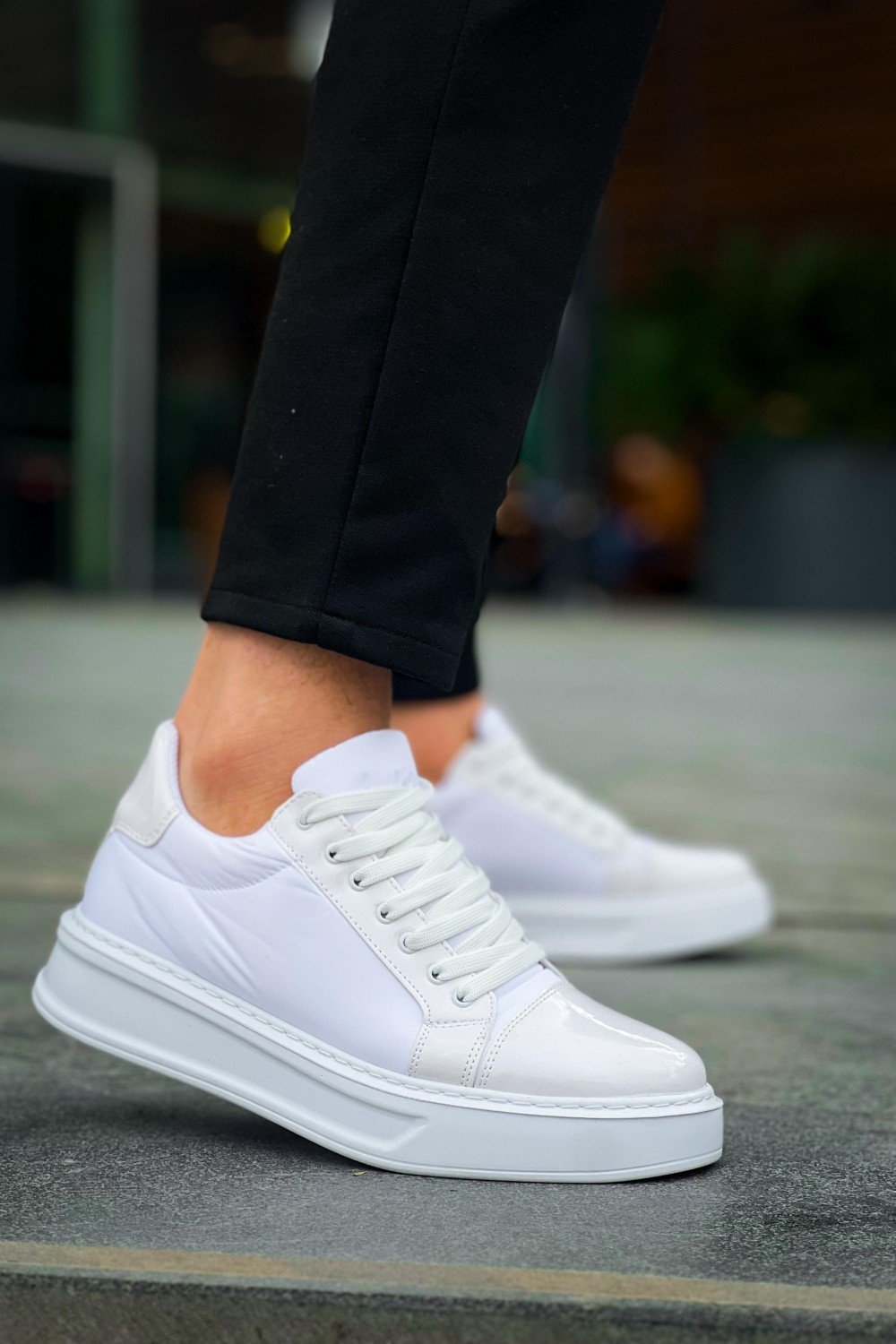 KB-X46 Erkek Günlük Bağcıklı Paraşüt Kumaş Rugan Spor Sneaker Ayakkabı PKRBT - Beyaz Erkek Ayakkabı KB-X46 Erkek Günlük Bağcıklı Paraşüt Kumaş Rugan Spor Sneaker Ayakkabı PKRBT - Beyaz – Kuback Erkek Ayakkabı