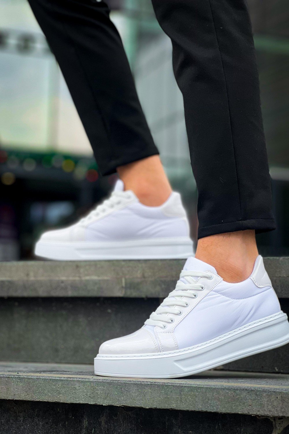 KB-X46 Erkek Günlük Bağcıklı Paraşüt Kumaş Rugan Spor Sneaker Ayakkabı PKRBT - Beyaz Erkek Ayakkabı KB-X46 Erkek Günlük Bağcıklı Paraşüt Kumaş Rugan Spor Sneaker Ayakkabı PKRBT - Beyaz – Kuback Erkek Ayakkabı