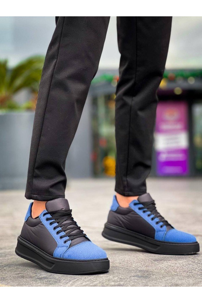 KB-X46 Erkek Günlük Bağcıklı Paraşüt Kumaş Süet Spor Sneaker Ayakkabı PKSST - Siyah/Mavi KB-X46 Erkek Günlük Bağcıklı Paraşüt Kumaş Süet Spor Sneaker Ayakkabı PKSST - Siyah/Mavi