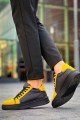 KB-X46 Erkek Günlük Bağcıklı Paraşüt Kumaş Süet Spor Sneaker Ayakkabı PKSST - Siyah/Sarı – Kuback Erkek Ayakkabı