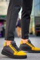 KB-X46 Erkek Günlük Bağcıklı Paraşüt Kumaş Süet Spor Sneaker Ayakkabı PKSST - Siyah/Sarı – Kuback Erkek Ayakkabı