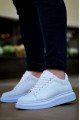 KB-X500 Erkek Günlük Bağcıklı Cilt Spor Sneaker Ayakkabı CBT - Beyaz