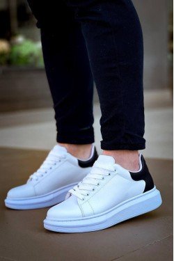 KB-X500 Erkek Günlük Bağcıklı Cilt Spor Sneaker Ayakkabı CBT - Beyaz/Siyah KB-X500 Erkek Günlük Bağcıklı Cilt Spor Sneaker Ayakkabı CBT - Beyaz/Siyah