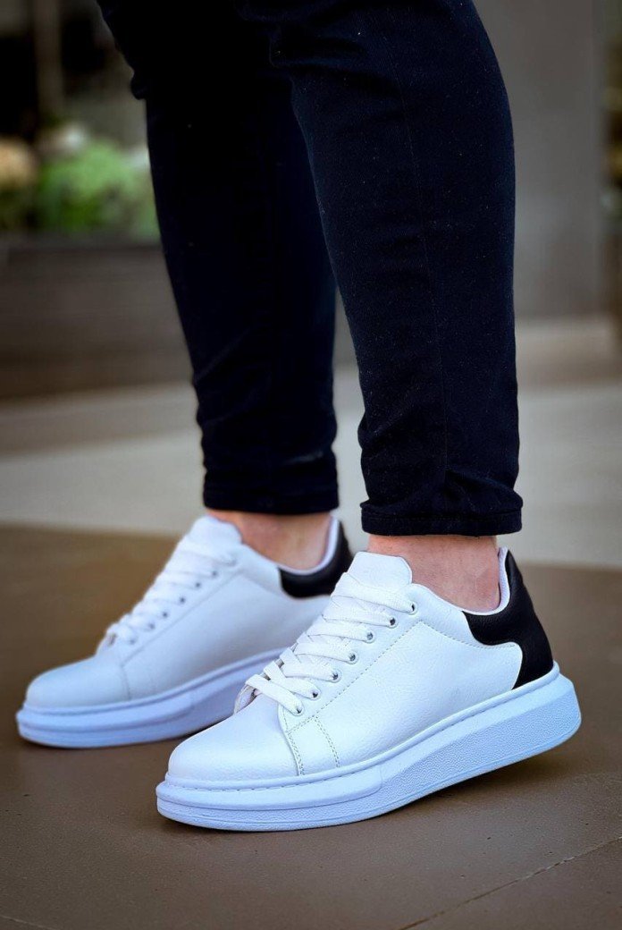 KB-X500 Erkek Günlük Bağcıklı Cilt Spor Sneaker Ayakkabı CBT - Beyaz/Siyah KB-X500 Erkek Günlük Bağcıklı Cilt Spor Sneaker Ayakkabı CBT - Beyaz/Siyah