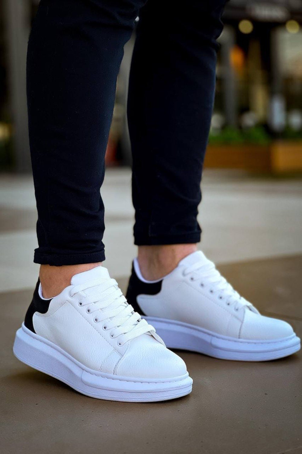 KB-X500 Erkek Günlük Bağcıklı Cilt Spor Sneaker Ayakkabı CBT - Beyaz/Siyah Erkek Ayakkabı KB-X500 Erkek Günlük Bağcıklı Cilt Spor Sneaker Ayakkabı CBT - Beyaz/Siyah – Kuback Erkek Ayakkabı
