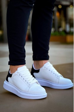 KB-X500 Erkek Günlük Bağcıklı Cilt Spor Sneaker Ayakkabı CBT - Beyaz/Siyah KB-X500 Erkek Günlük Bağcıklı Cilt Spor Sneaker Ayakkabı CBT - Beyaz/Siyah