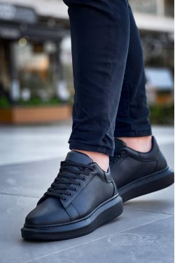 KB-X500 Erkek Günlük Bağcıklı Cilt Spor Sneaker Ayakkabı CST - Siyah KB-X500 Erkek Günlük Bağcıklı Cilt Spor Sneaker Ayakkabı CST - Siyah