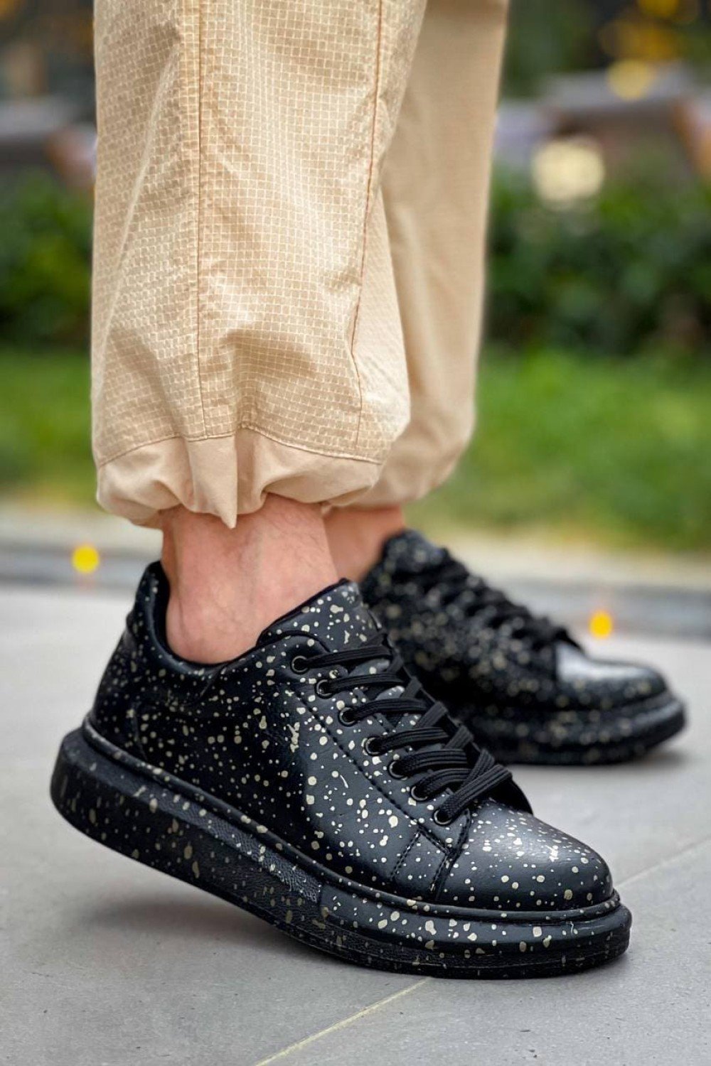 KB-X500 Erkek Günlük Bağcıklı Gold Baskılı Cilt Spor Sneaker Ayakkabı CST - Siyah Erkek Ayakkabı KB-X500 Erkek Günlük Bağcıklı Gold Baskılı Cilt Spor Sneaker Ayakkabı CST - Siyah – Kuback Erkek Ayakkabı