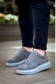 KB-X500 Erkek Günlük Bağcıklı Süet Spor Sneaker Ayakkabı SGT - Gri