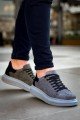 KB-X500 Erkek Günlük Bağcıklı Süet Spor Sneaker Ayakkabı SGT - Gri/Siyah – Kuback Erkek Ayakkabı