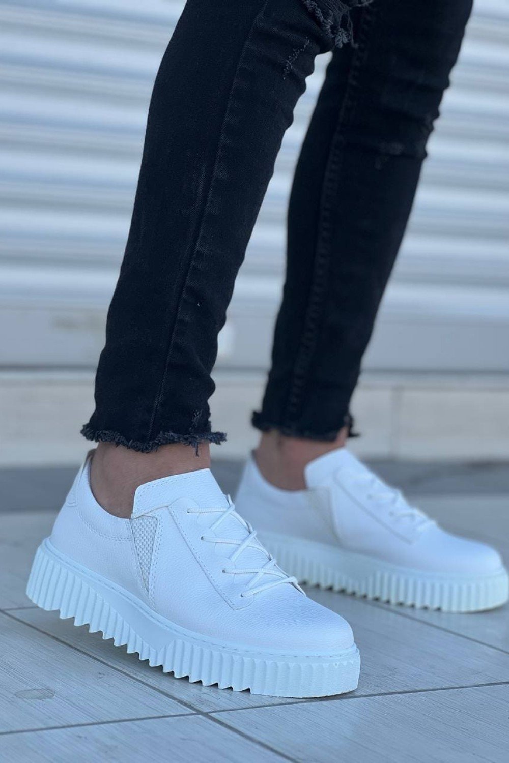 KB-X502 Erkek Günlük Bağcıklı Cilt Spor Sneaker Ayakkabı CBT - Beyaz Erkek Ayakkabı KB-X502 Erkek Günlük Bağcıklı Cilt Spor Sneaker Ayakkabı CBT - Beyaz – Kuback Erkek Ayakkabı