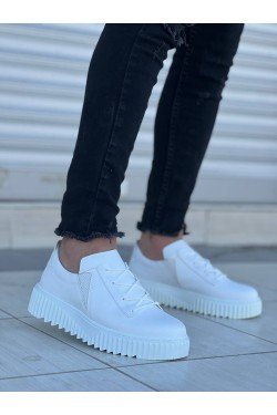 KB-X502 Erkek Günlük Bağcıklı Cilt Spor Sneaker Ayakkabı CBT - Beyaz KB-X502 Erkek Günlük Bağcıklı Cilt Spor Sneaker Ayakkabı CBT - Beyaz