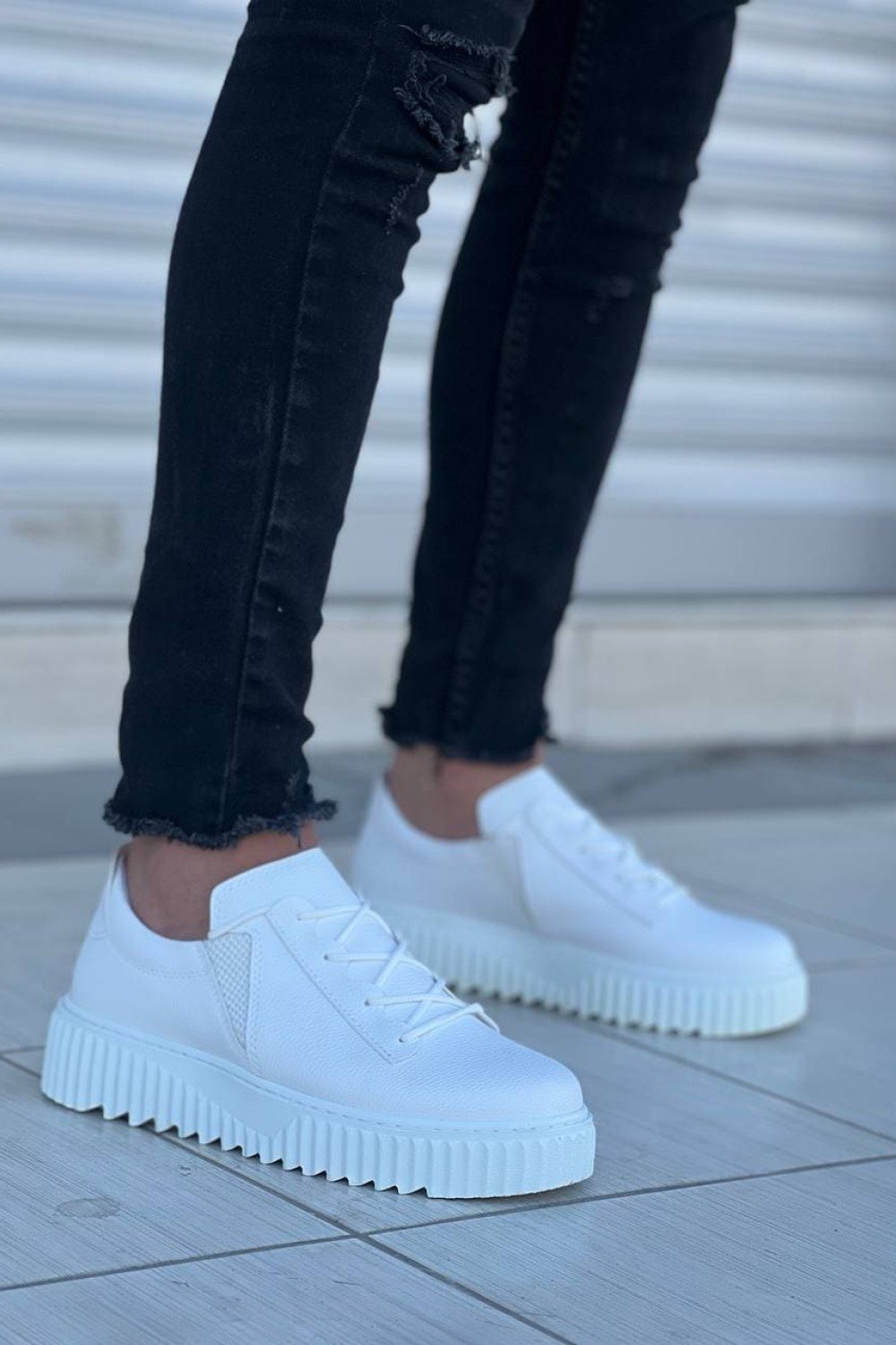 KB-X502 Erkek Günlük Bağcıklı Cilt Spor Sneaker Ayakkabı CBT - Beyaz Erkek Ayakkabı KB-X502 Erkek Günlük Bağcıklı Cilt Spor Sneaker Ayakkabı CBT - Beyaz – Kuback Erkek Ayakkabı