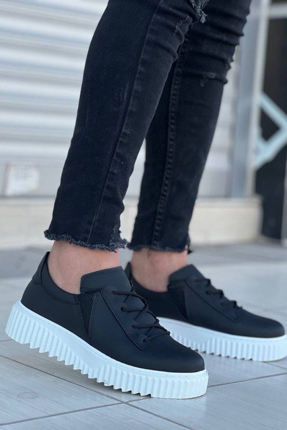 KB-X502 Erkek Günlük Bağcıklı Cilt Spor Sneaker Ayakkabı CBT - Siyah Erkek Ayakkabı KB-X502 Erkek Günlük Bağcıklı Cilt Spor Sneaker Ayakkabı CBT - Siyah – Kuback Erkek Ayakkabı