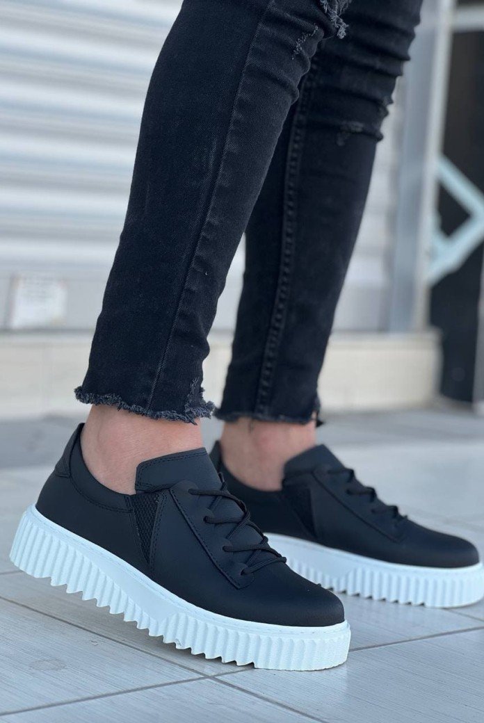 KB-X502 Erkek Günlük Bağcıklı Cilt Spor Sneaker Ayakkabı CBT - Siyah KB-X502 Erkek Günlük Bağcıklı Cilt Spor Sneaker Ayakkabı CBT - Siyah