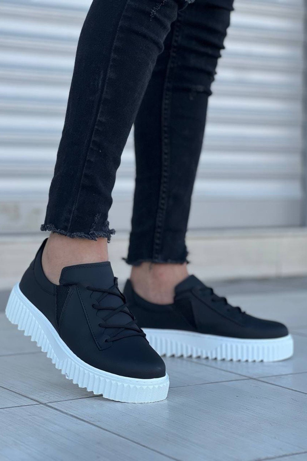 KB-X502 Erkek Günlük Bağcıklı Cilt Spor Sneaker Ayakkabı CBT - Siyah Erkek Ayakkabı KB-X502 Erkek Günlük Bağcıklı Cilt Spor Sneaker Ayakkabı CBT - Siyah – Kuback Erkek Ayakkabı