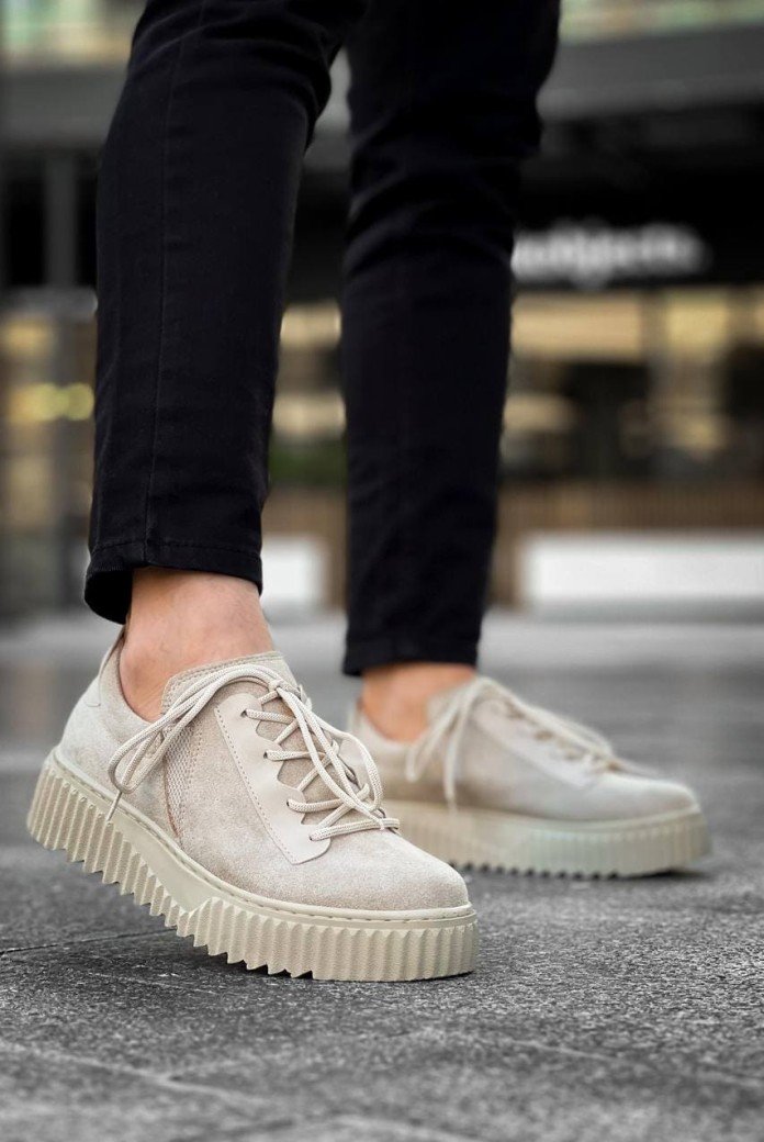 KB-X502 Erkek Günlük Bağcıklı Süet Spor Sneaker Ayakkabı SBT - Bej KB-X502 Erkek Günlük Bağcıklı Süet Spor Sneaker Ayakkabı SBT - Bej
