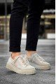 KB-X502 Erkek Günlük Bağcıklı Süet Spor Sneaker Ayakkabı SBT - Bej