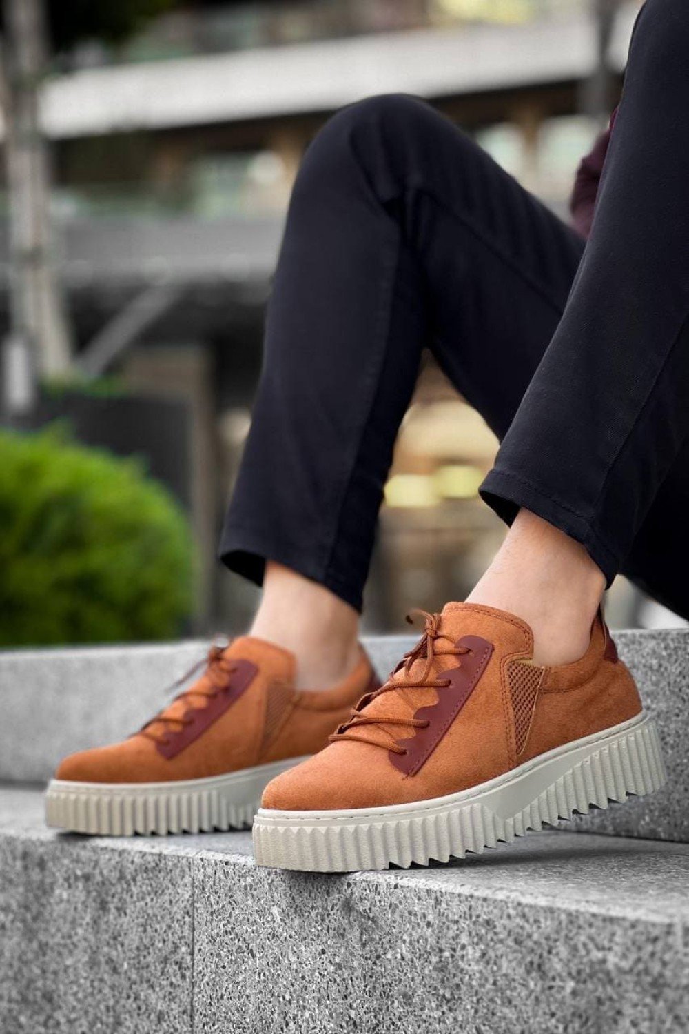 KB-X502 Erkek Günlük Bağcıklı Süet Spor Sneaker Ayakkabı SKT - Taba – Kuback Erkek Ayakkabı