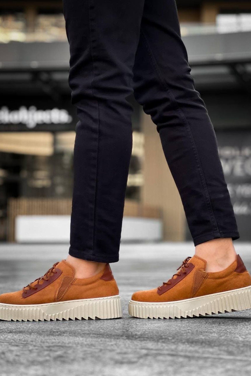 KB-X502 Erkek Günlük Bağcıklı Süet Spor Sneaker Ayakkabı SKT - Taba – Kuback Erkek Ayakkabı