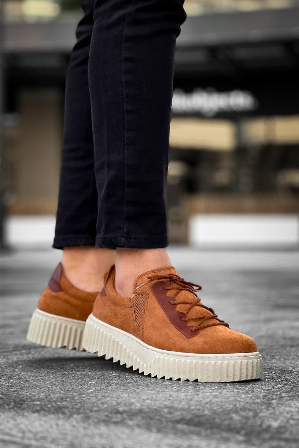 KB-X502 Erkek Günlük Bağcıklı Süet Spor Sneaker Ayakkabı SKT - Taba – Kuback Erkek Ayakkabı