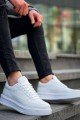 KB-X8 Erkek Günlük Bağcıklı Cilt Spor Sneaker Ayakkabı CBT - Beyaz – Kuback Erkek Ayakkabı