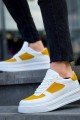 KB-X8 Erkek Günlük Bağcıklı Cilt Süet Spor Sneaker Ayakkabı CSBT - Beyaz/Sarı – Kuback Erkek Ayakkabı