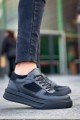 KB-X8 Erkek Günlük Bağcıklı Cilt Süet Spor Sneaker Ayakkabı CSST - Siyah – Kuback Erkek Ayakkabı