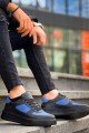 KB-X8 Erkek Günlük Bağcıklı Cilt Süet Spor Sneaker Ayakkabı CSST - Siyah/Mavi Erkek Ayakkabı KB-X8 Erkek Günlük Bağcıklı Cilt Süet Spor Sneaker Ayakkabı CSST - Siyah/Mavi – Kuback Erkek Ayakkabı