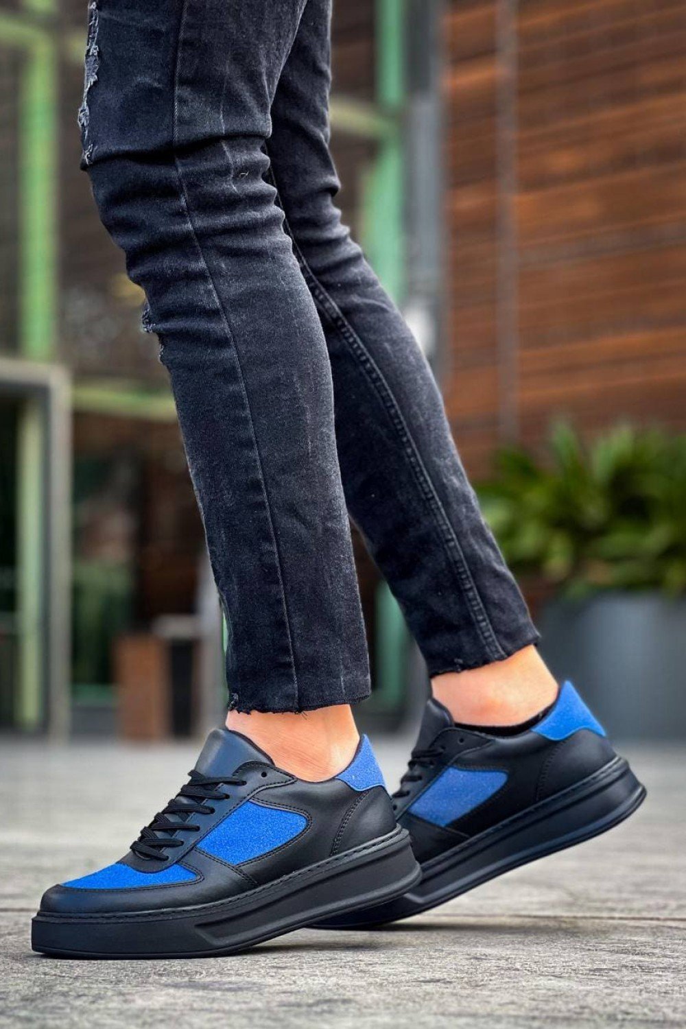 KB-X8 Erkek Günlük Bağcıklı Cilt Süet Spor Sneaker Ayakkabı CSST - Siyah/Mavi Erkek Ayakkabı KB-X8 Erkek Günlük Bağcıklı Cilt Süet Spor Sneaker Ayakkabı CSST - Siyah/Mavi – Kuback Erkek Ayakkabı