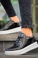 KB-X8 Erkek Günlük Bağcıklı Rugan Spor Sneaker Ayakkabı RBT - Siyah – Kuback Erkek Ayakkabı