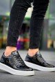 KB-X8 Erkek Günlük Bağcıklı Rugan Spor Sneaker Ayakkabı RBT - Siyah – Kuback Erkek Ayakkabı