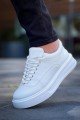 KB005 Erkek Günlük Bağcıklı Cilt Spor Sneaker Ayakkabı CBT - Beyaz – Kuback Erkek Ayakkabı